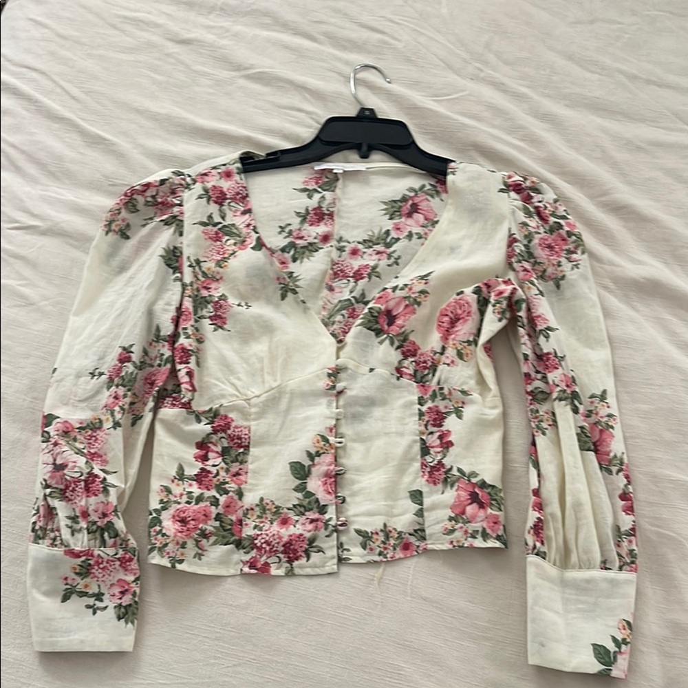 Floral Button-Up Blouse
